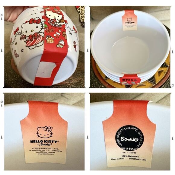 HELLO KITTY XMAS DECOR Snowman Mug Gingerbread Hand Towels Candy Cane Bowls Soap - Picture 10 of 16